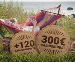 Voita 1000 € suoraan tilillesi! 100% talletusbonuksen jopa 300€ + 120 ilmaiskierrosta